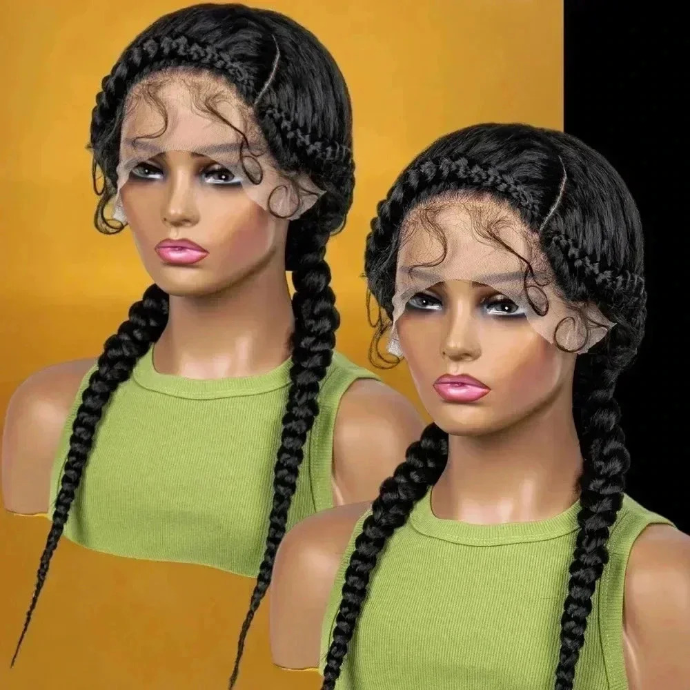 Braided  lace Wig -  elegant 2 feeding cornrows, Natural Baby Hair, NWT - Picture 9 of 9